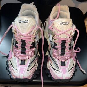 Balenciaga Track Women's Athletic Shoes - Pink, Black, and White